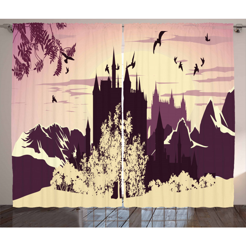 Castle in Mountains Curtain