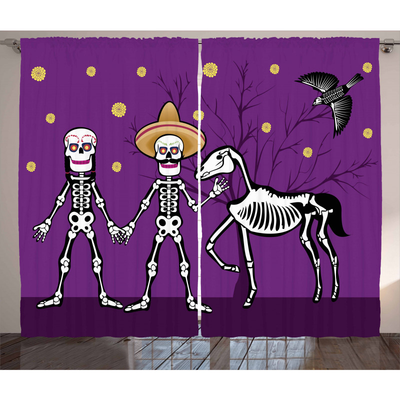 Skeleton Couple Curtain