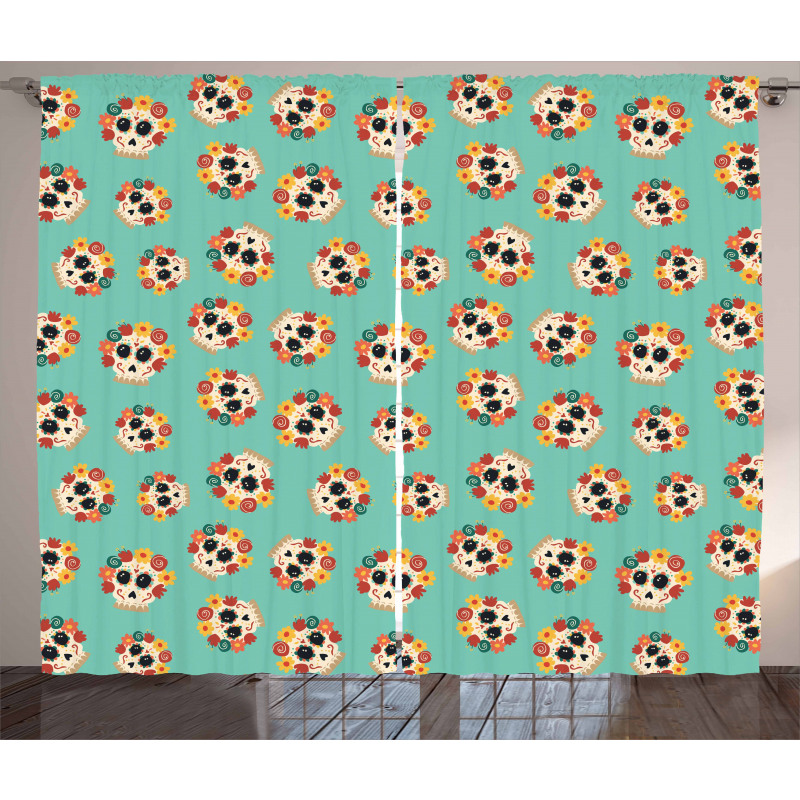 Latin American Skulls Curtain