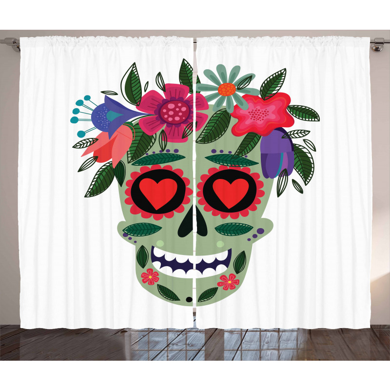 Mexican Floral Wreath Curtain