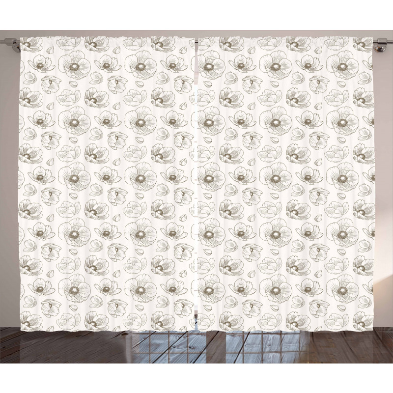 Hellebore Blossom Motif Curtain