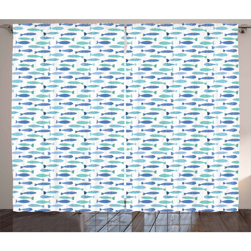 Doodle Baby Fish Group Curtain