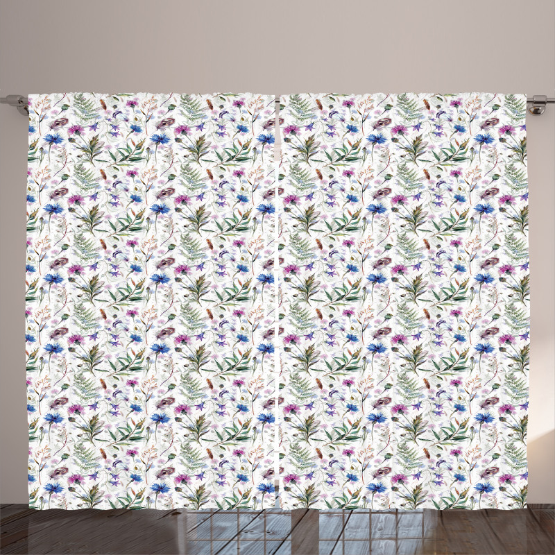 Watercolor Wildflowers Curtain