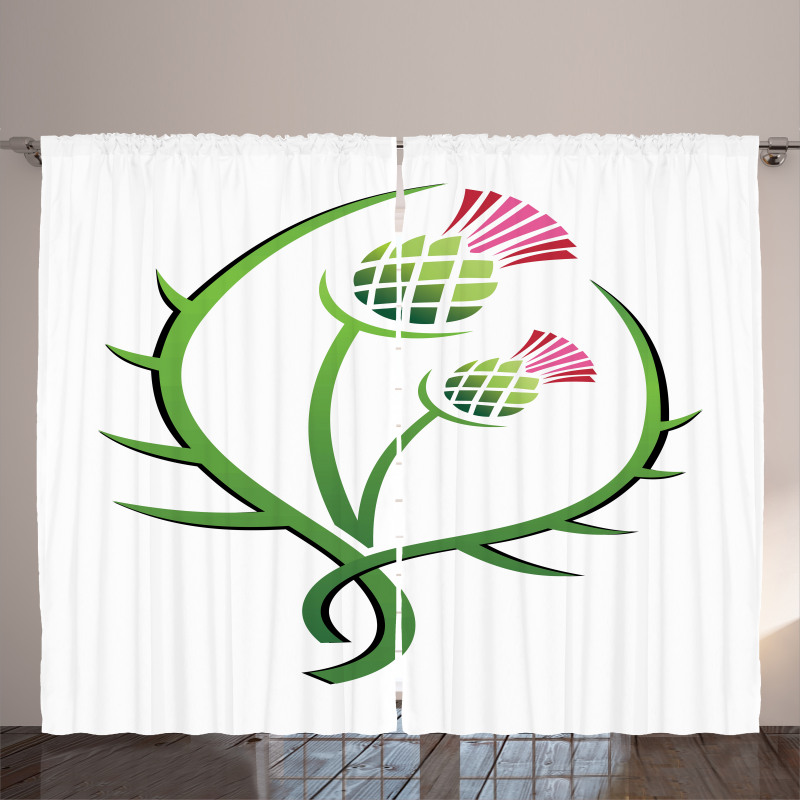 Graphic Flower Curtain