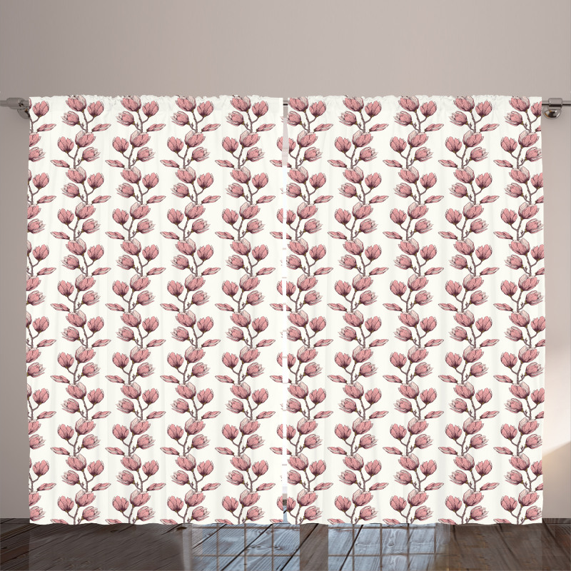 Feminine Flower Branch Curtain