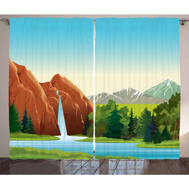 Summer Landscape Woodland Curtain