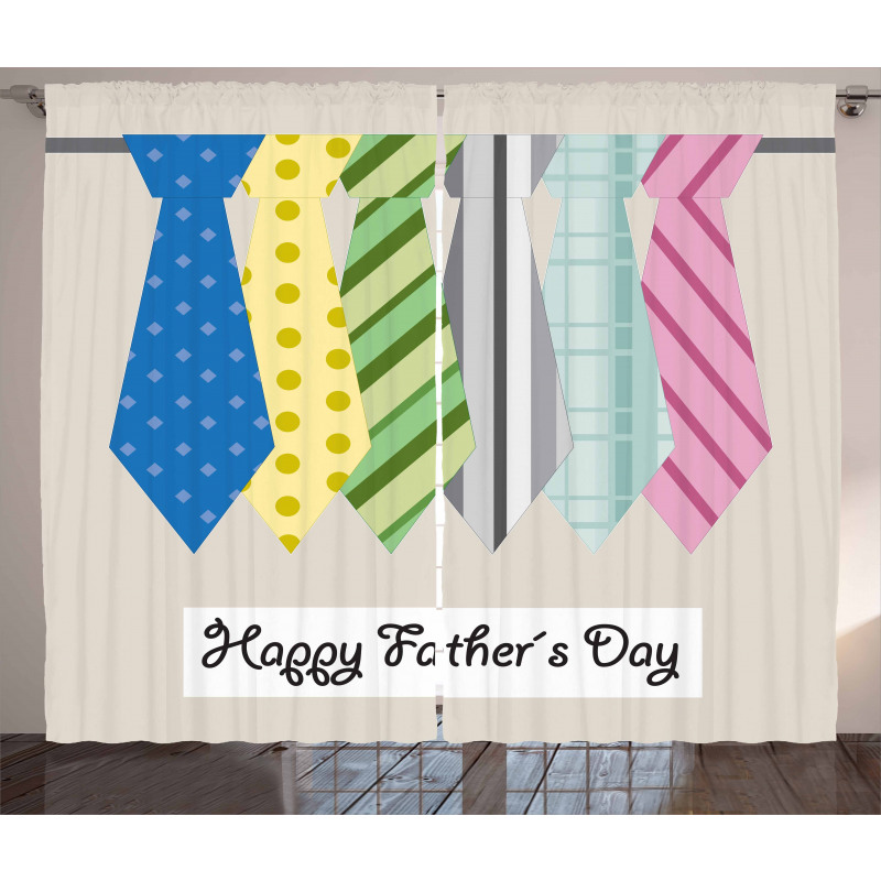 Colorful Dad Ties Theme Curtain