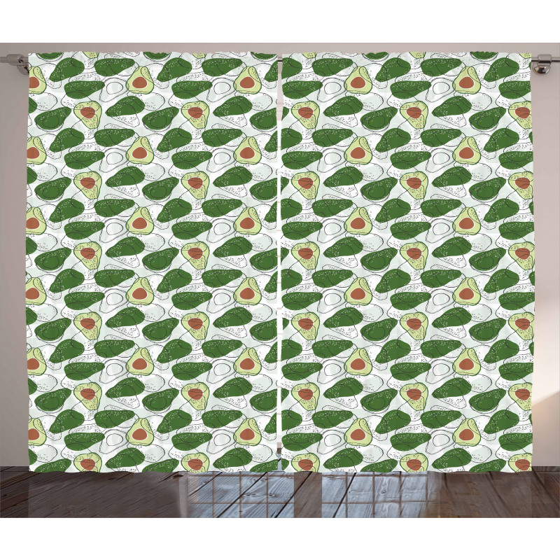 Hand Drawn Exotic Fruit Curtain