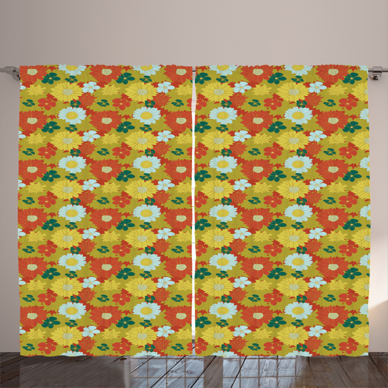 Chrysanthemum and Lily Curtain
