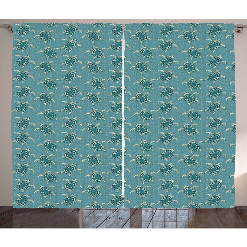 Floating Animals Flowers Curtain