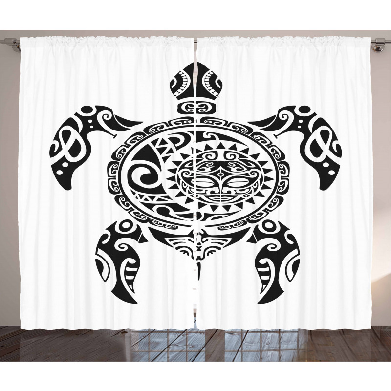 Hawaiian Maori Animal Curtain