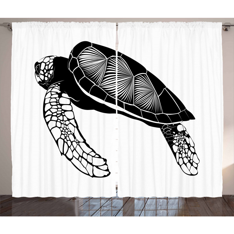 Floating Tortoise Design Curtain