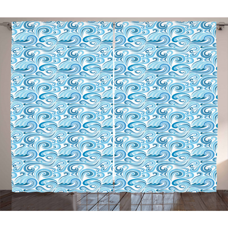 Abstract Sea Waves Curtain