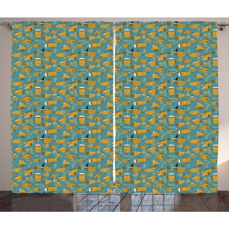 Snail Cartoon Curtain