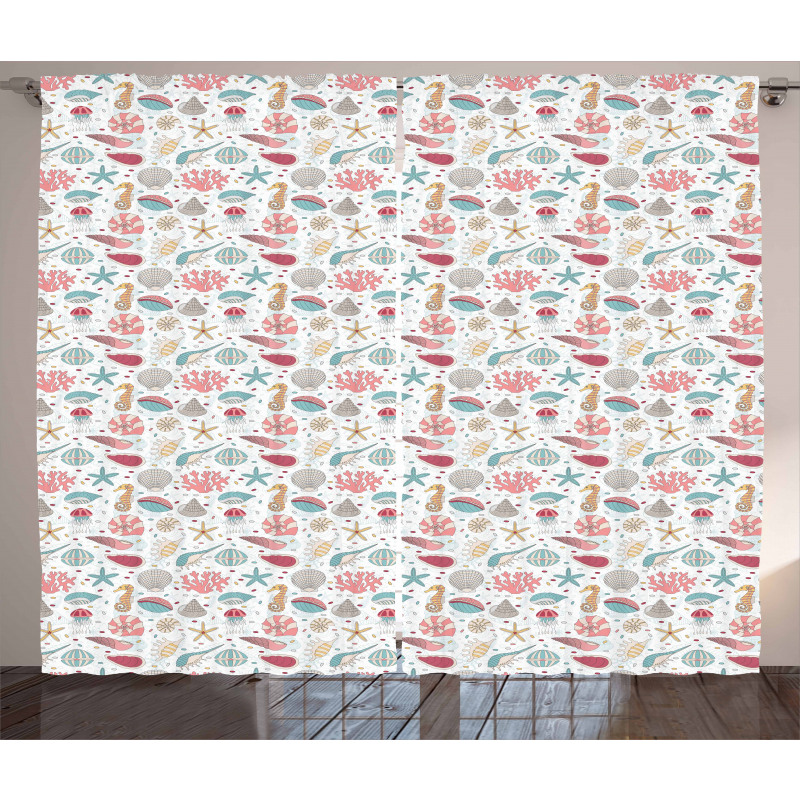 Hand Drawn Animal Pattern Curtain