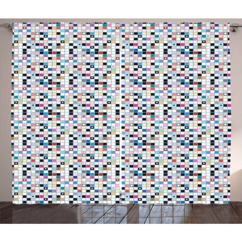 Colorful Shapes Pattern Curtain