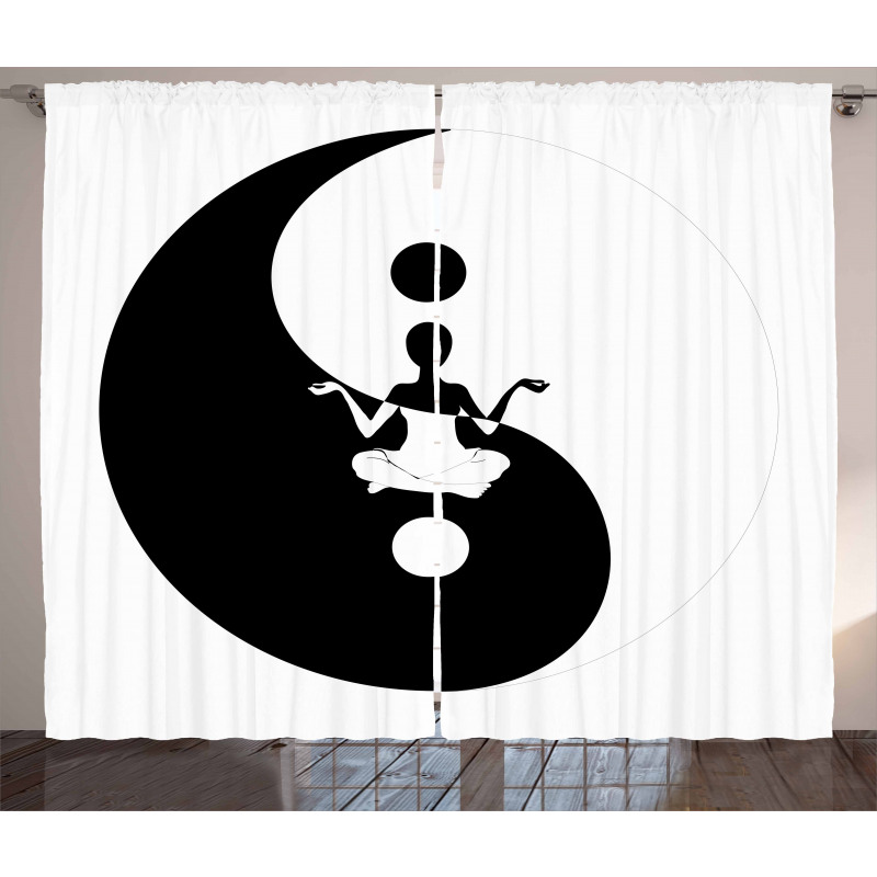 Silhouette Lotus Pose Curtain