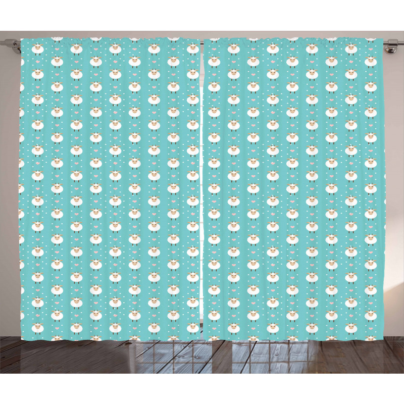 Diamond Form Dots Hearts Curtain