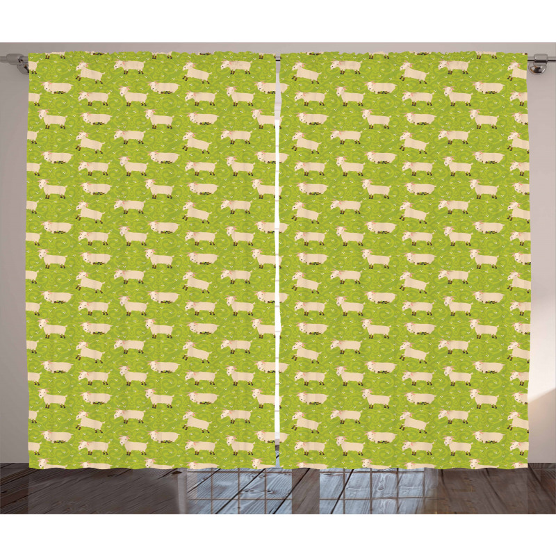 Cattle Characters Ornament Curtain