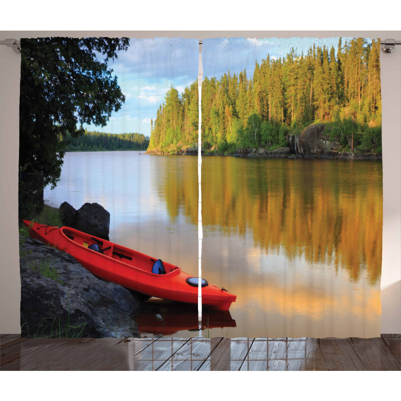 Canoe Lake Autumn Curtain