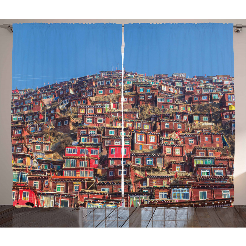 Old Houses Larung Gar Curtain