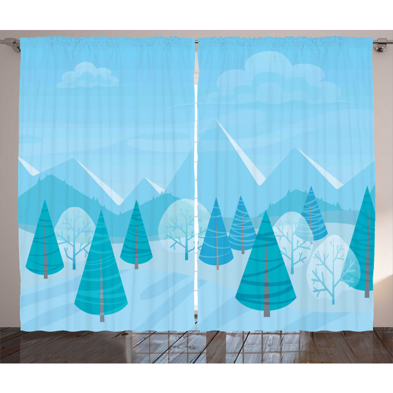 Christmas Pines Alps Curtain
