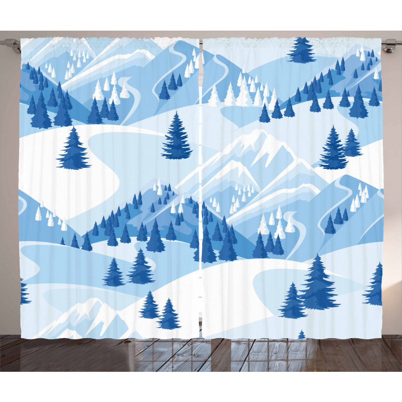 Snowy Fir Forest Curtain