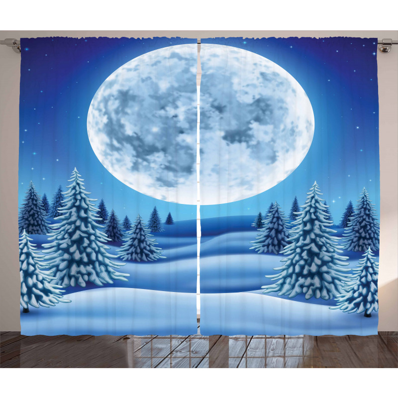Snowy Hills Pattern Curtain
