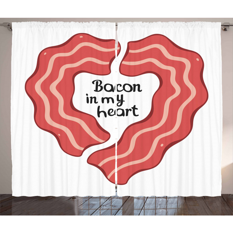Yummy Bacon in My Heart Curtain