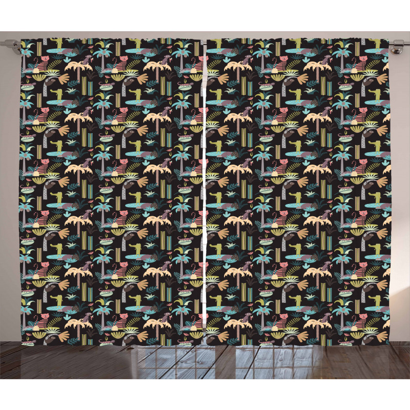 Tropical Island Nature Curtain