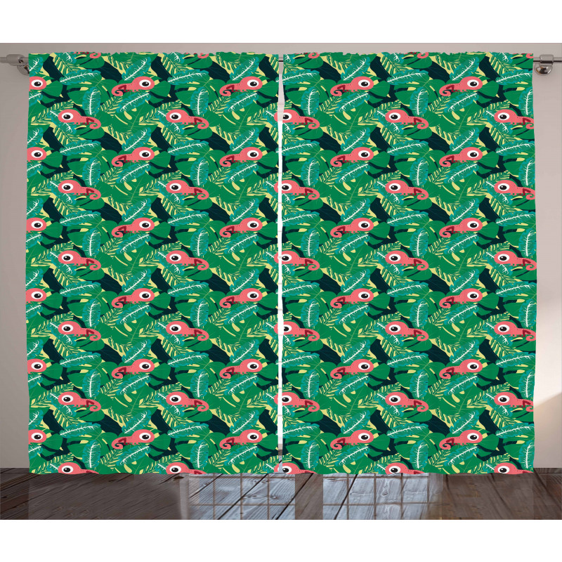 Tropical Chameleons Curtain