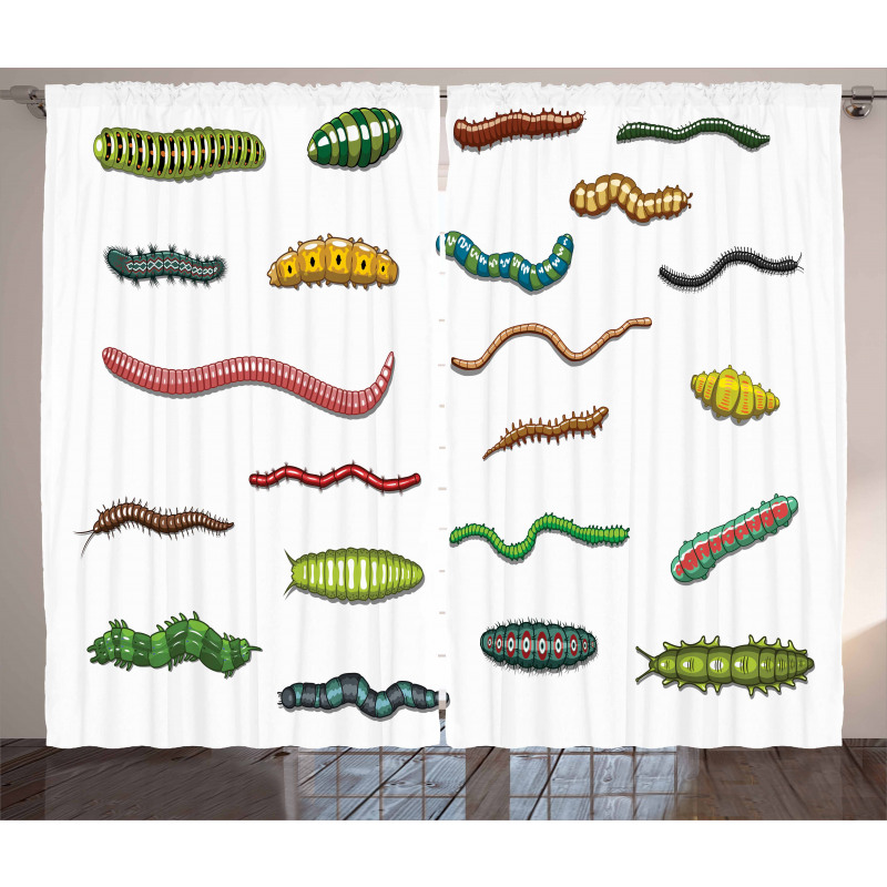 Cartoon Caterpillar Curtain