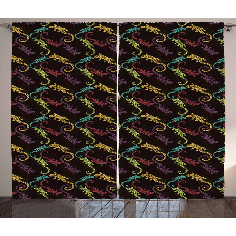 Reptiles Composition Curtain