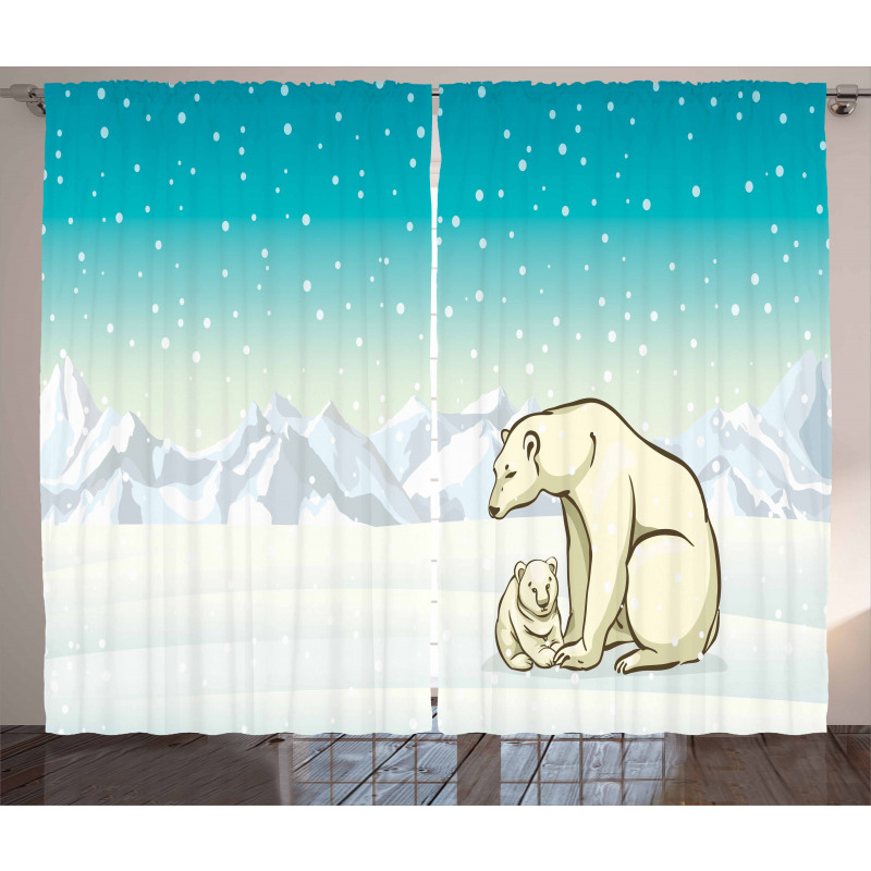 Arctic Animal Family Curtain