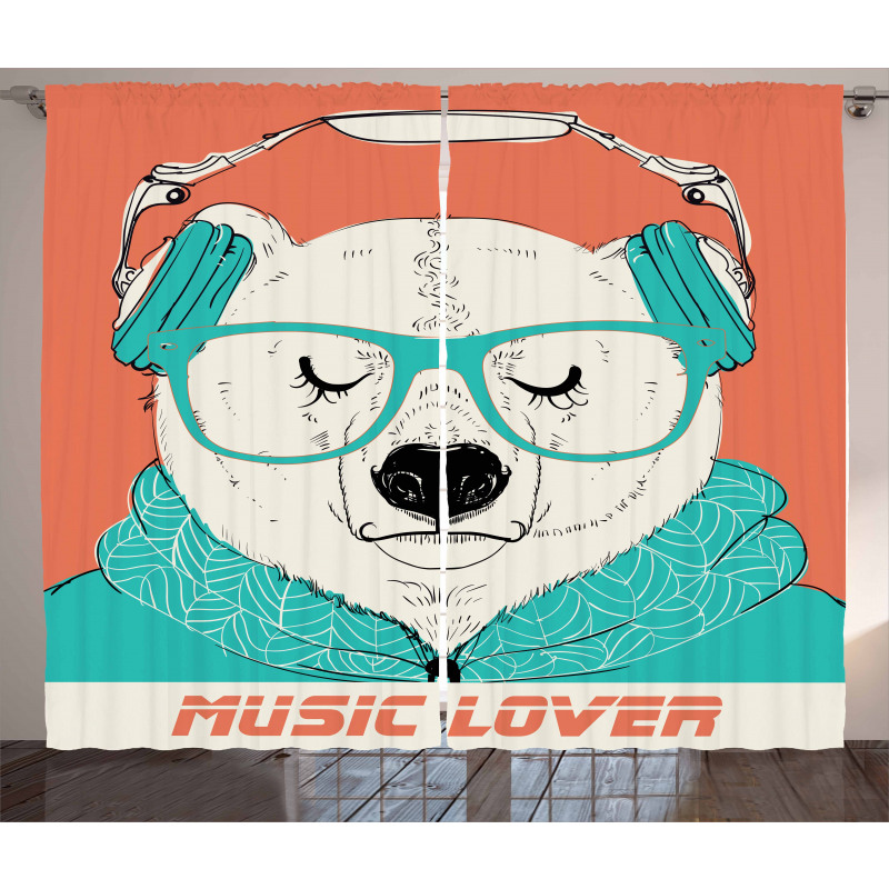 Music Lover Animal Curtain