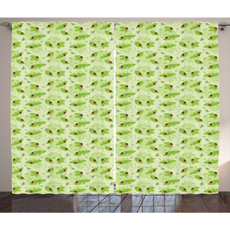 Foliage Dragonflies Curtain