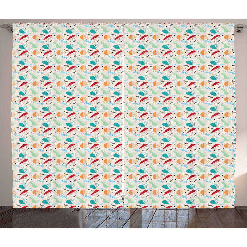 Abstract Fruit Pattern Curtain