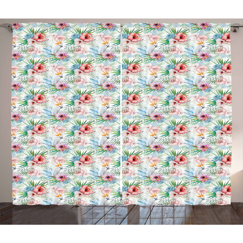 Exotic Parrot Flower Curtain