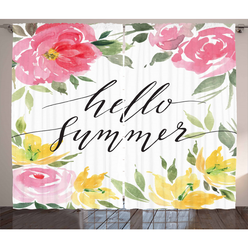 Hand Lettering Summer Curtain