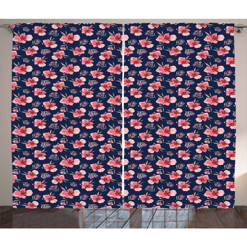 Brush Flower Bouquet Curtain