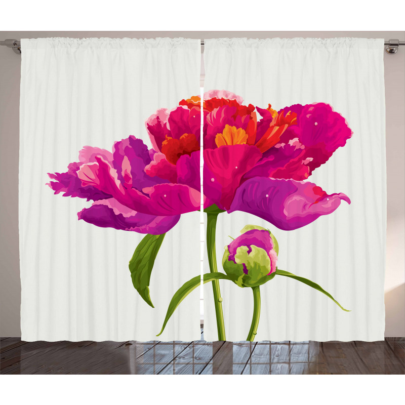 Flower and Vibrant Petals Curtain