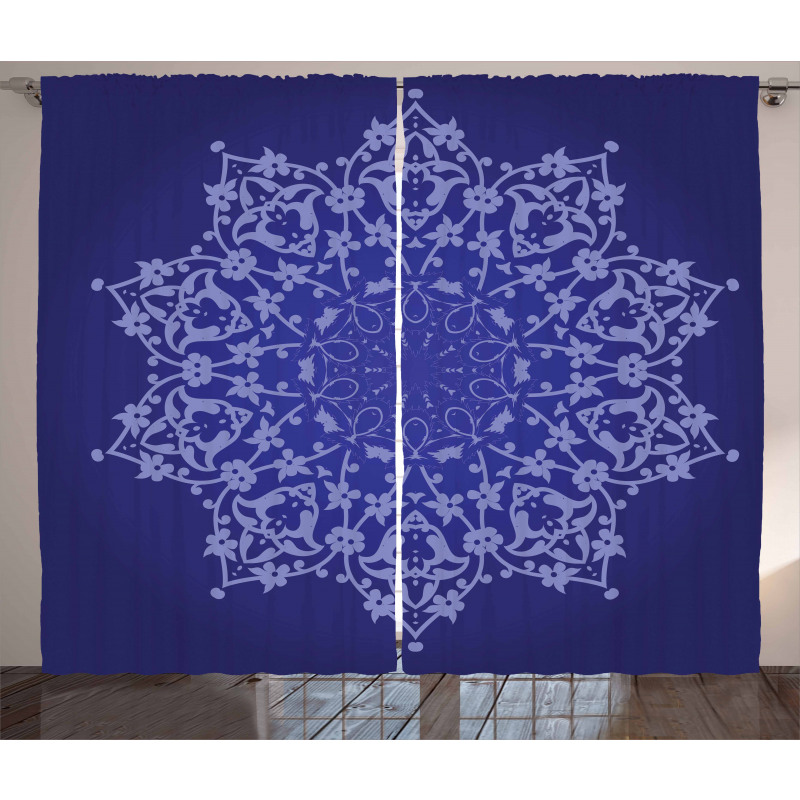Floral Lacework Art Curtain