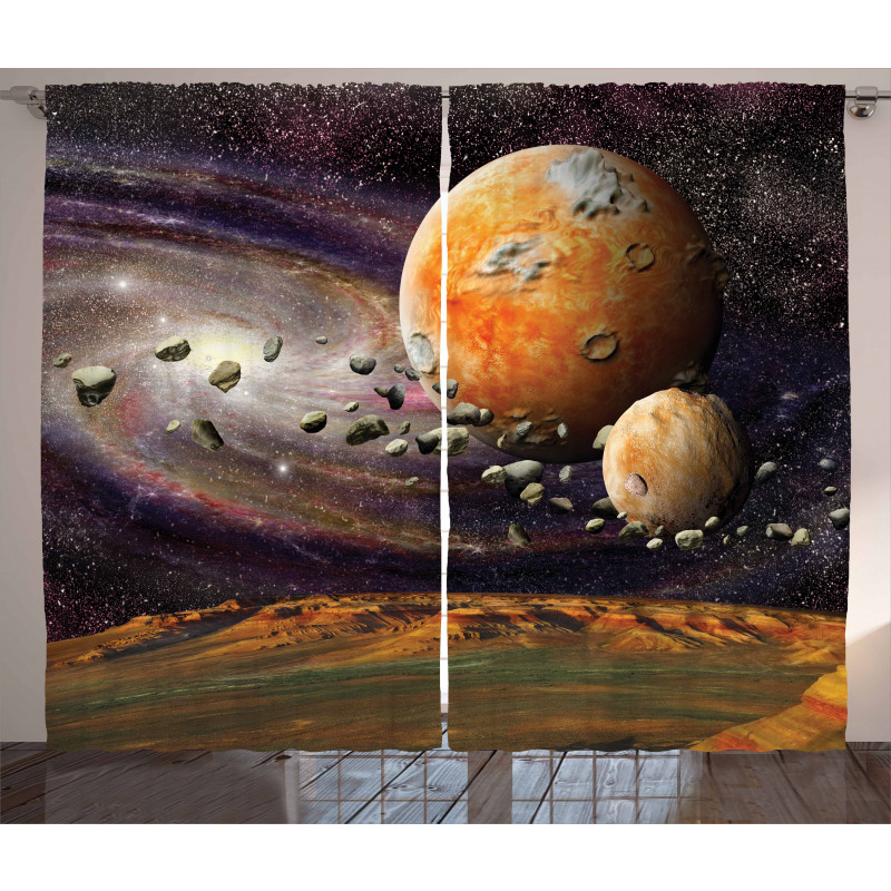 Universe Space Planets Curtain