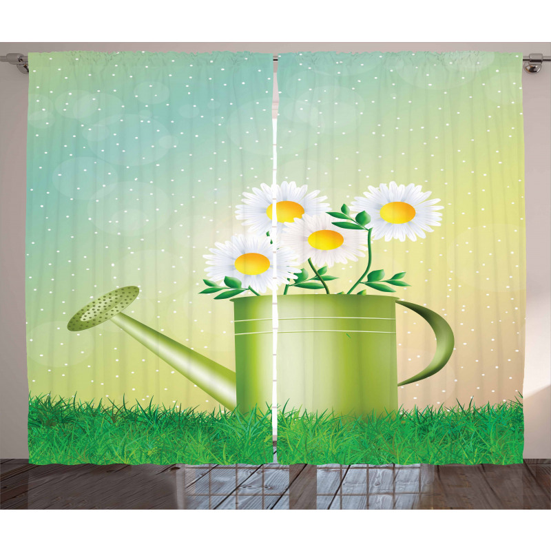 Watering Can Flowerpot Curtain