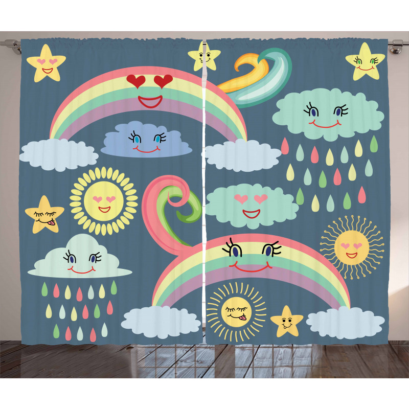 Nursery Weather Rainbow Curtain