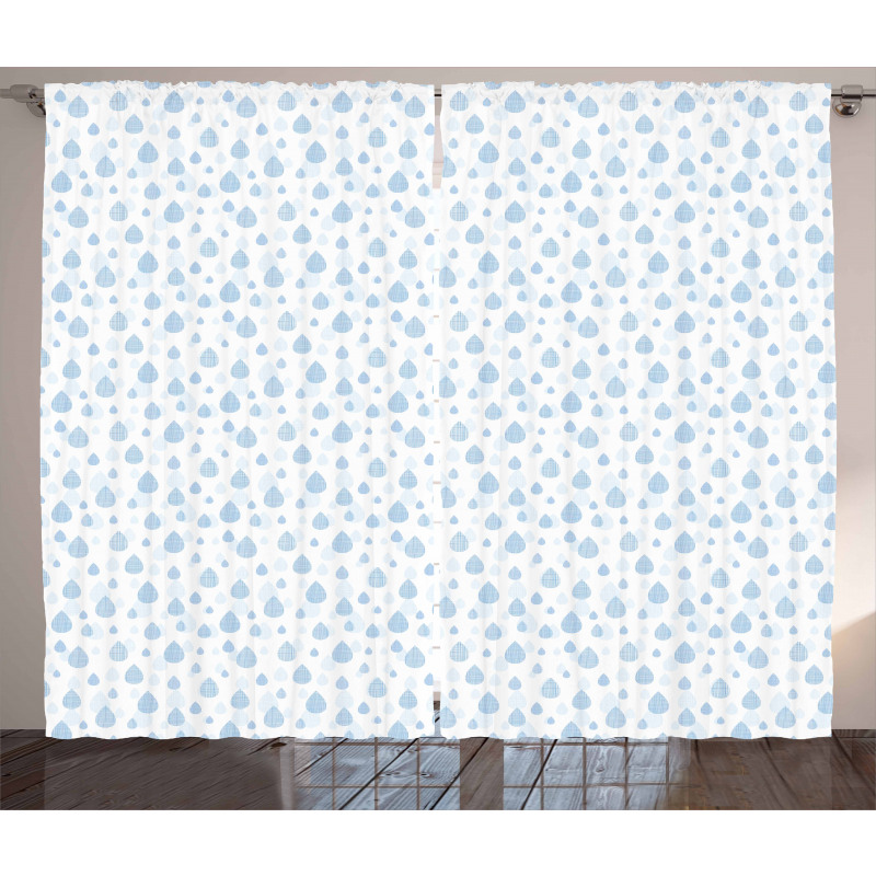 Silhouette Raindrops Grid Curtain