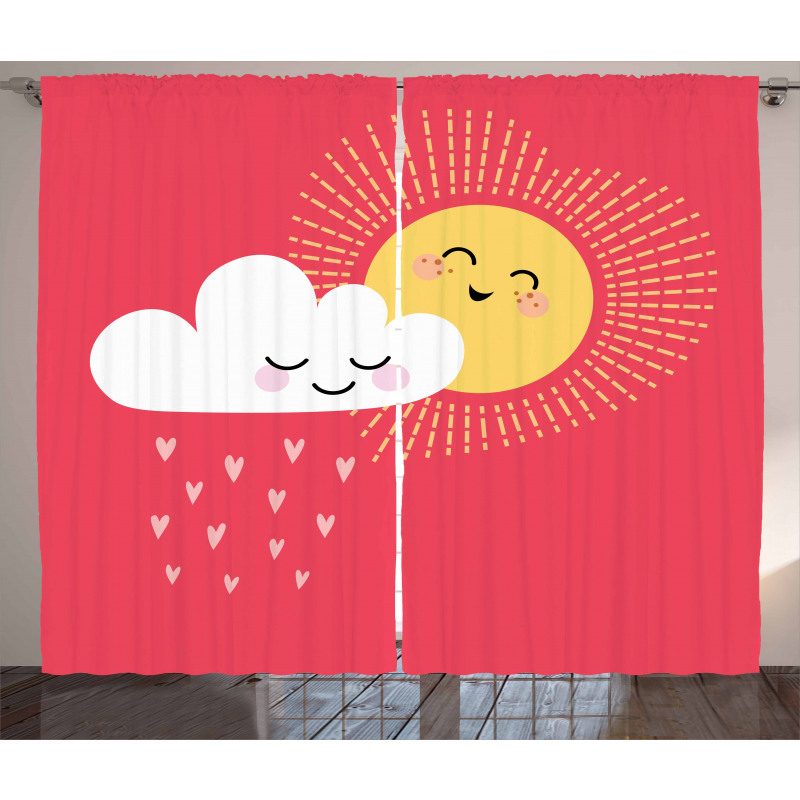 Valentines Cloud and Sun Curtain