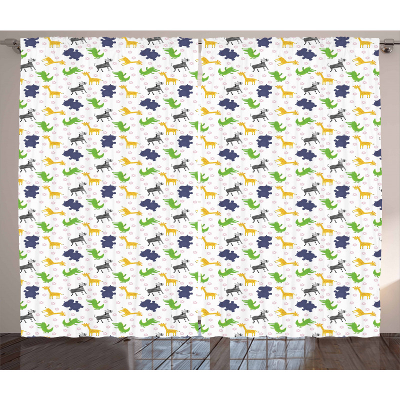 Cheerful Safari Daisies Curtain