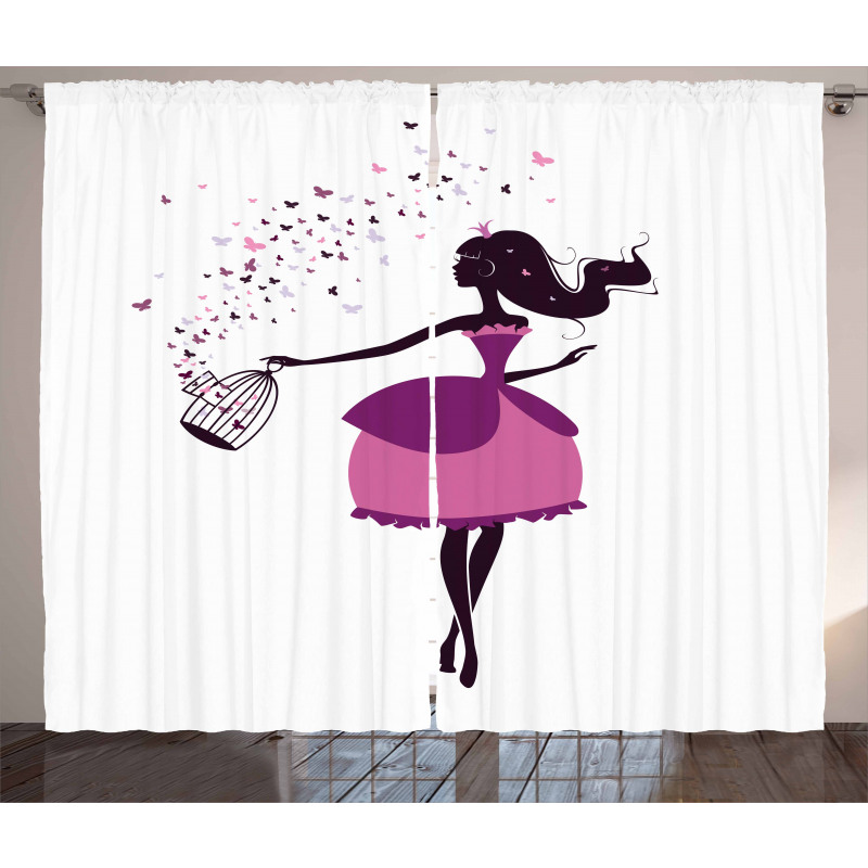 Girl Butterfly Cage Curtain