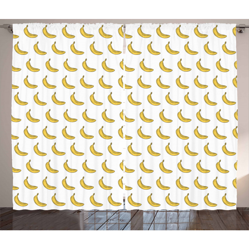 Doodle Exotic Bananas Curtain